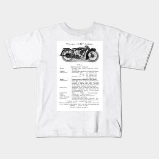 Sunbeam motorbike catalogue entry from 1927 Kids T-Shirt